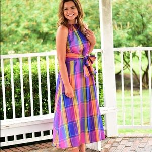 Lauren Ralph Lauren Tied Halter Plaid A-Line Dress | TheBay